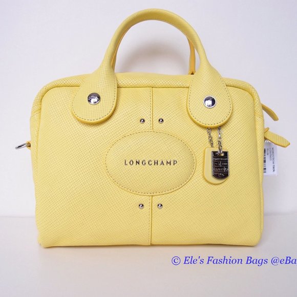 Longchamp BLE PLIAGE XTRA Pouch - Yellow Leather (Lemon) NEW with Tags